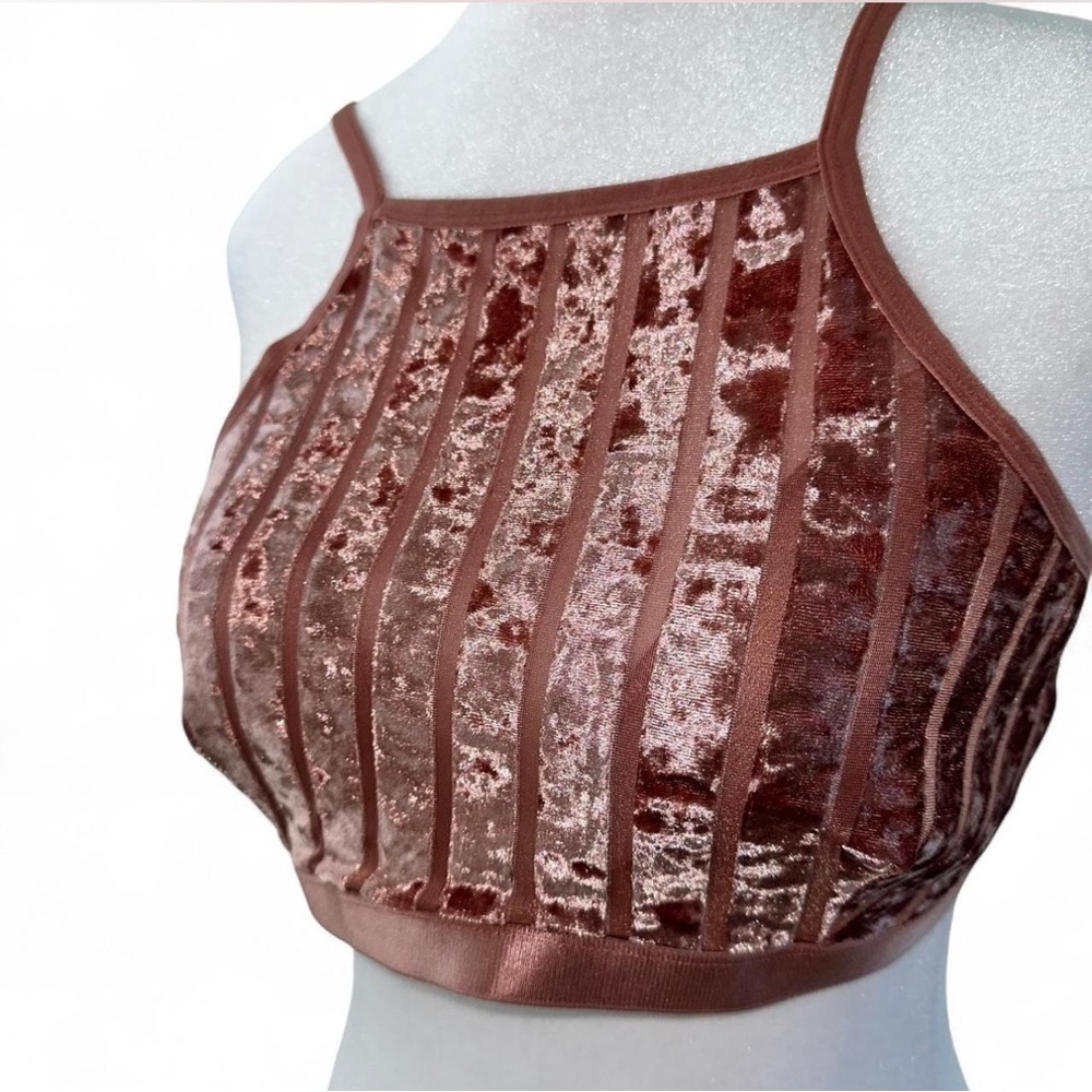 IJAK “It’s Just a Kiss” Pink Velour Bralette – Size L
